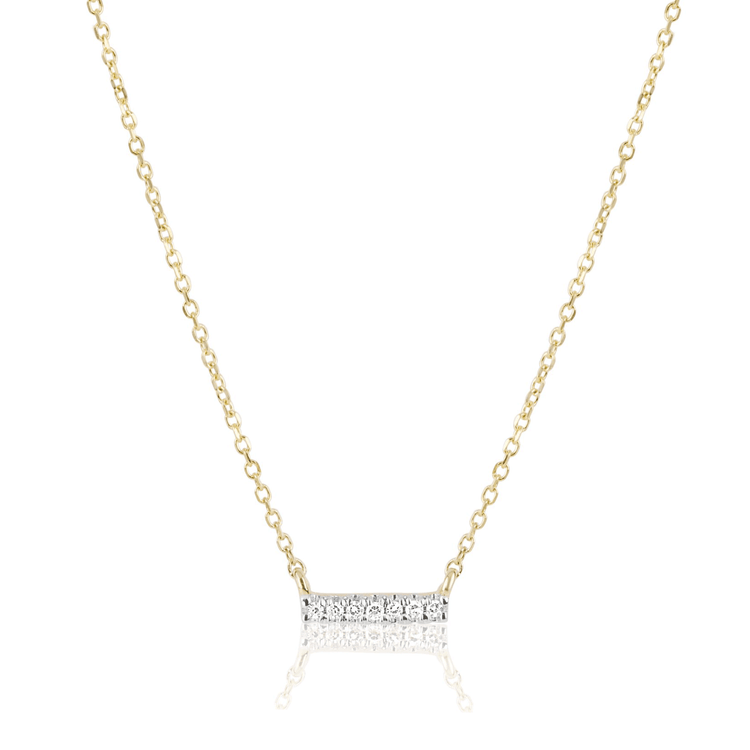 Tiny Pave Diamond Bar Necklace