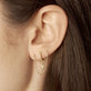 White Diamond Pave Huggie Earrings with Lightning Bolt Charm