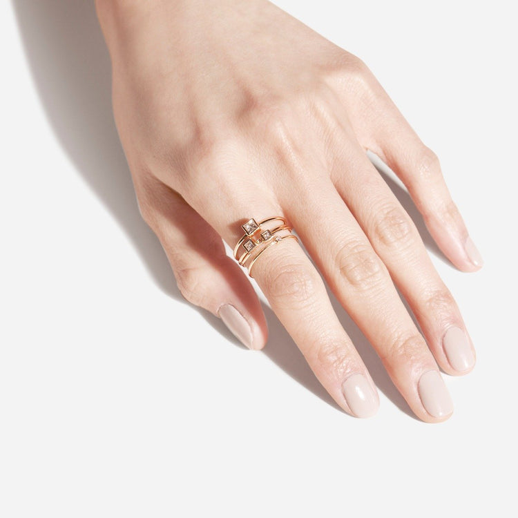 TIny Princess Diamond Ring - STONE AND STRAND