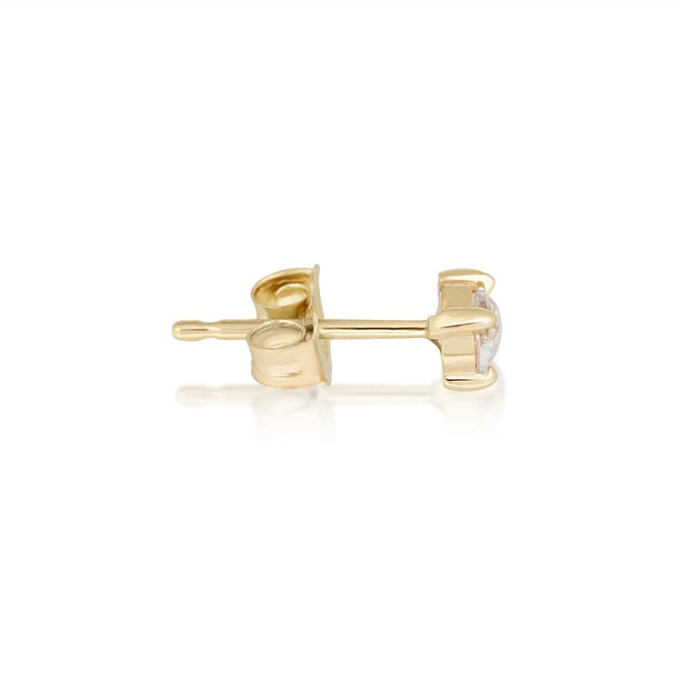Stone and Strand 14K Yellow Gold Rosecut Diamond Stud Side Image