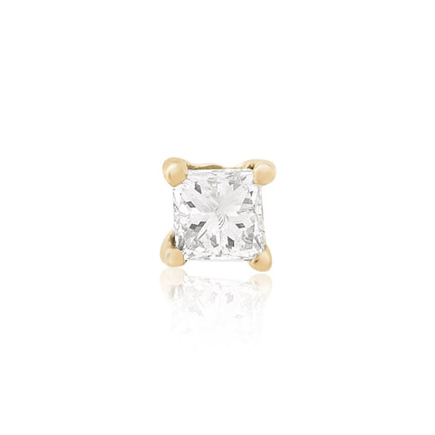 Stone and Strand 14K Yellow Gold Tiny Princess Diamond Stud Front Image