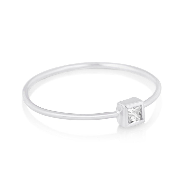 TIny Princess Diamond Ring - STONE AND STRAND