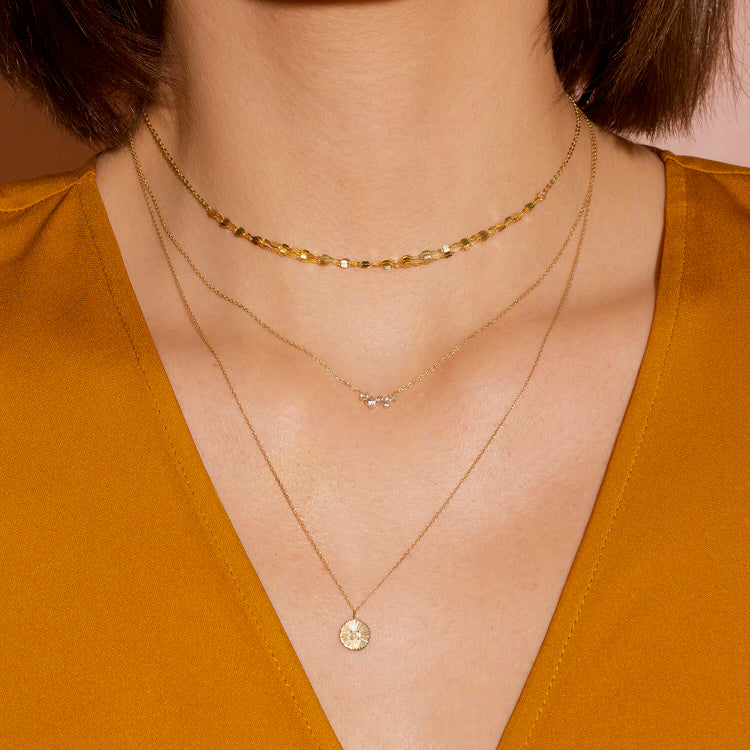 Sapphire Shimmer Cluster Necklace