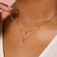 Image of 10K Yellow Gold Tiny Shield of Strength Diamond Necklace with Stone and Strand Necklaces