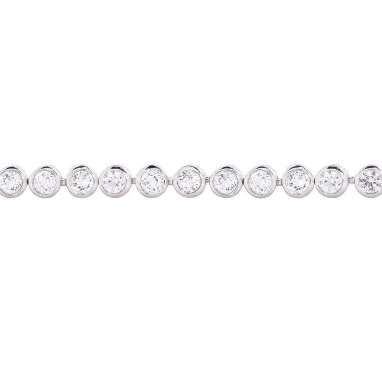 Silver White Topaz Tennis Bracelet