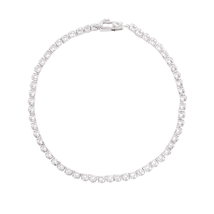 Silver White Topaz Tennis Bracelet