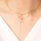 Medium Prong Set Round Diamond Necklace - On body