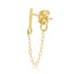Gold Bar Front To Back Chain Earring