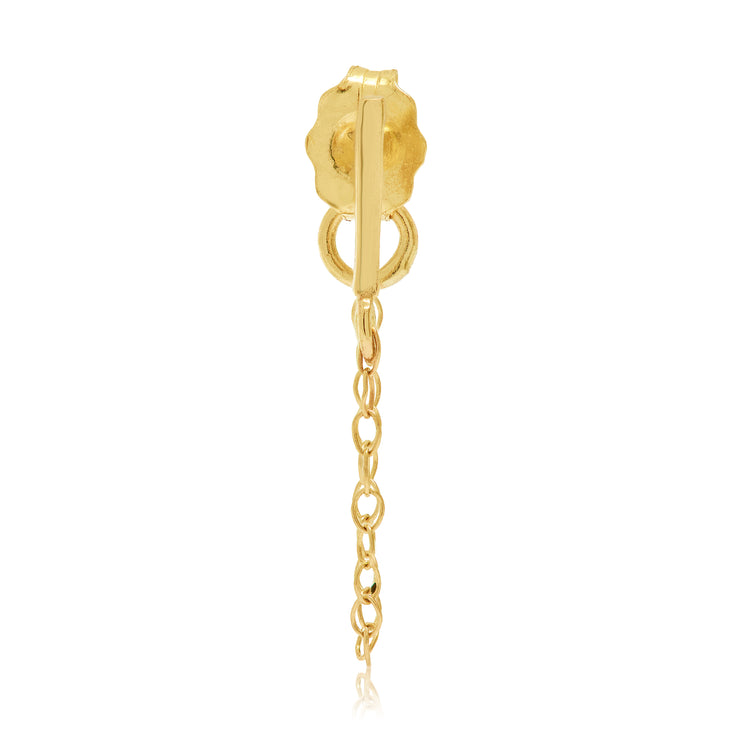 Gold Bar Front To Back Chain Earring