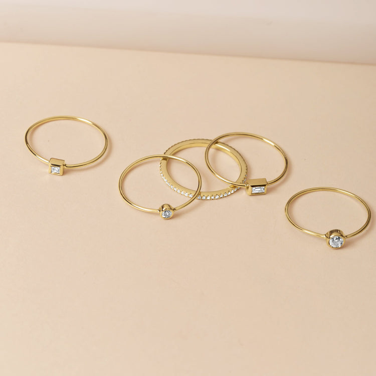 Tiny Princess Diamond Ring