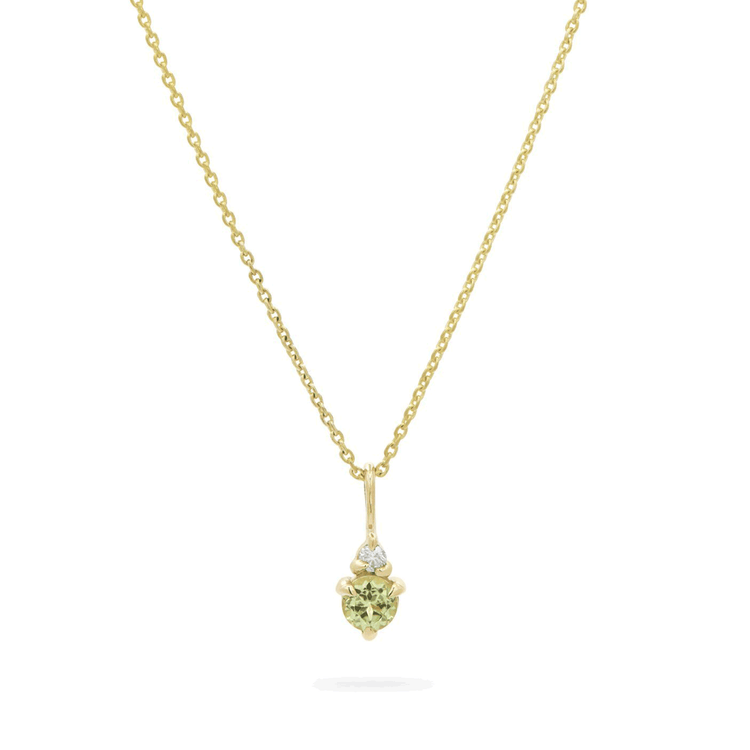 Birthstone And Diamond Pendant Necklace