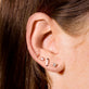White Gold Medium Bar Stud Earring with Diamond