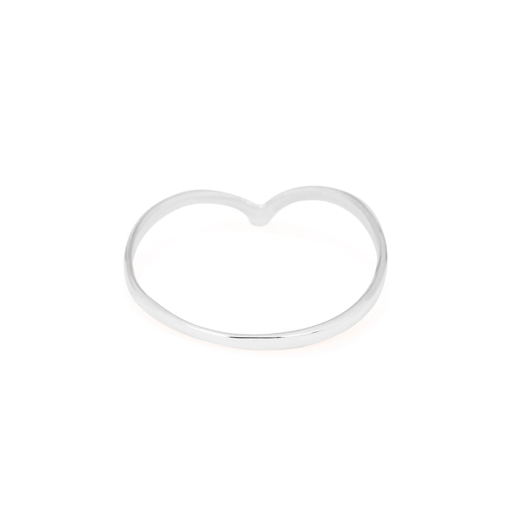 White Gold V Ring