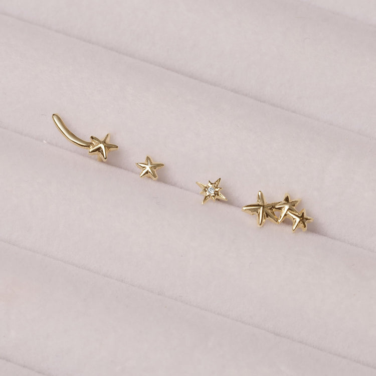 Gold Shooting Star Stud