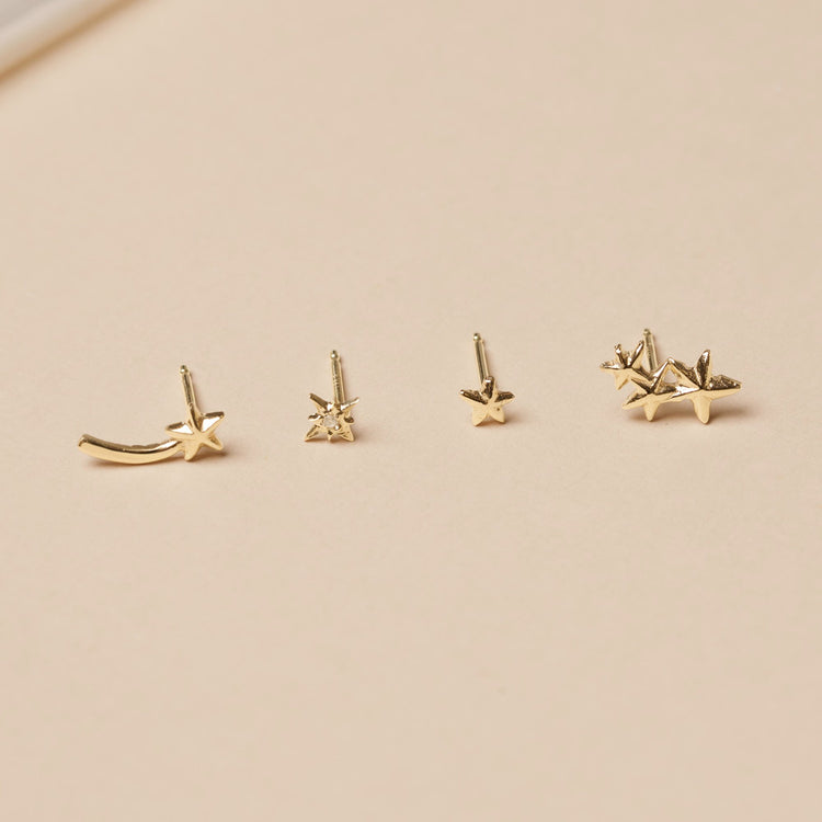 Gold Shooting Star Stud