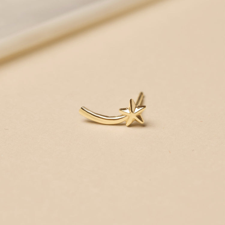 Gold Shooting Star Stud