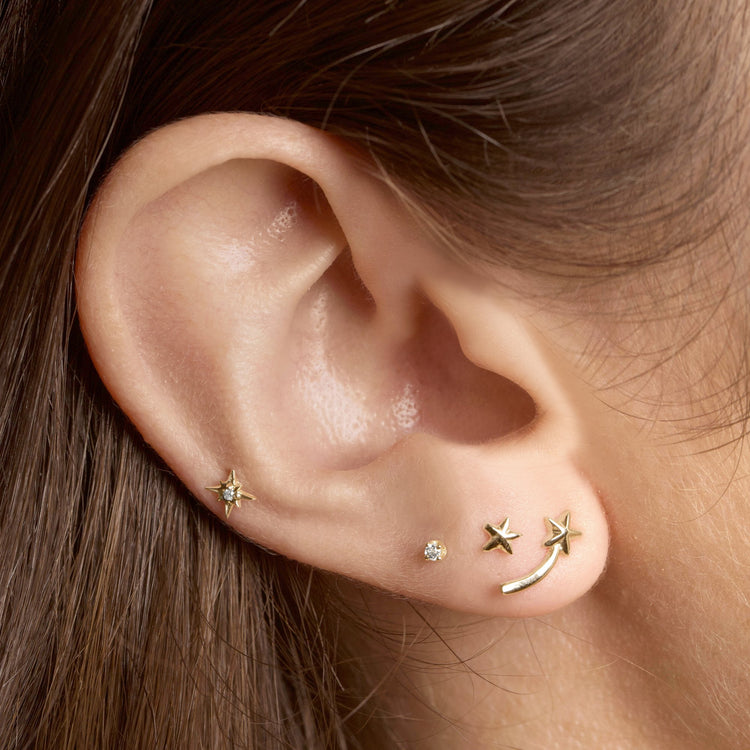 Gold Shooting Star Stud