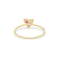 Yellow Gold Pink Sapphire Triad Ring