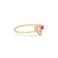 Yellow Gold Pink Sapphire Triad Ring